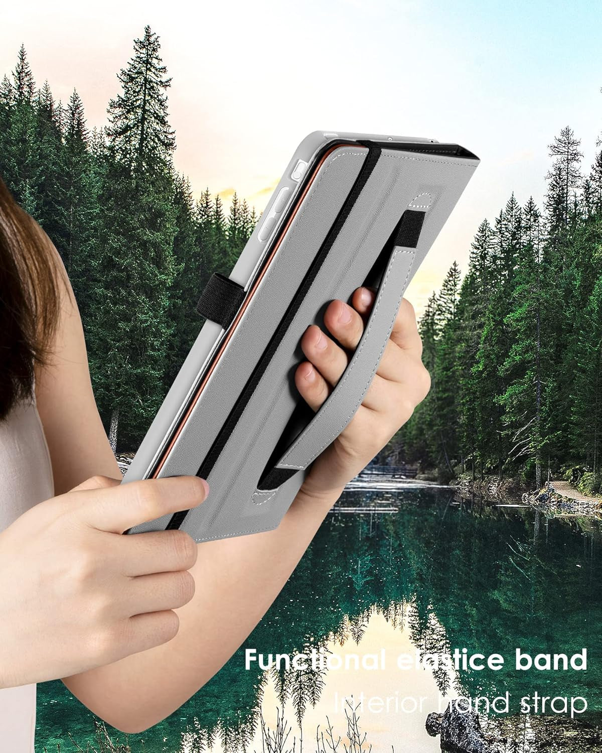 for Ipad Mini 1 2 3 Case, Premium Leather Folio Stand Cover Case with Multi-Angle Viewing and Auto Wake-Sleep Function, Front Pocket for Ipad Mini 1/Mini 2/Mini 3 - Black Brown